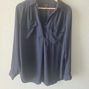 Ann Taylor Navy Blouse